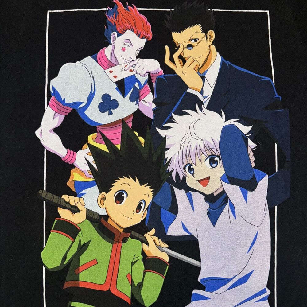 Hunter‎ X Hunter T-Shirt Men's Small Black Gon Killua Leorio Hisoka Anime Cotton